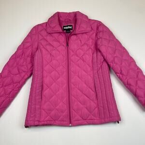Unlisted Kenneth Cole Down Feather Full Zip Quilted Puffer Jacket Pink Medium